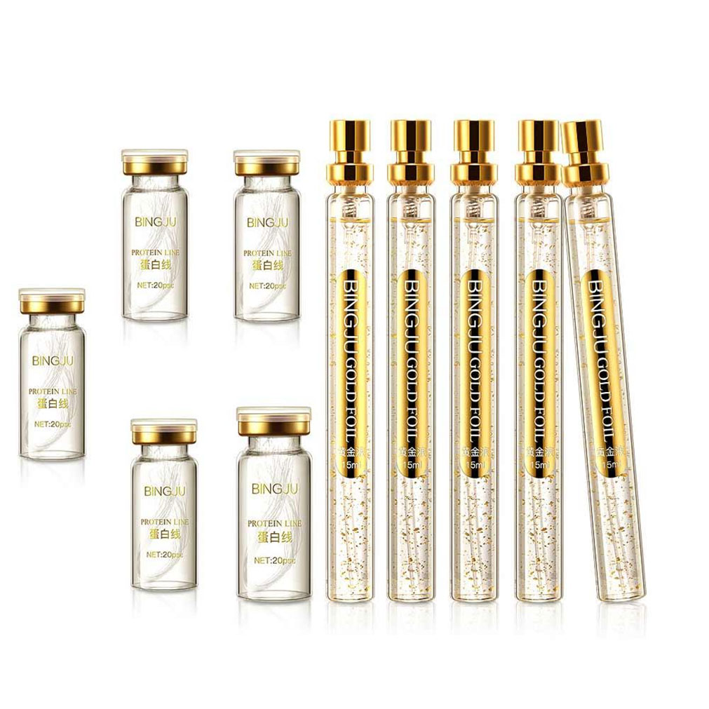 

5pcs Face Essence with 5 Box Facial Thread Set No Needle Mesotherapy Face Filler Lift Beauty Plump Silk Fibroin Line Carving Anti Aging