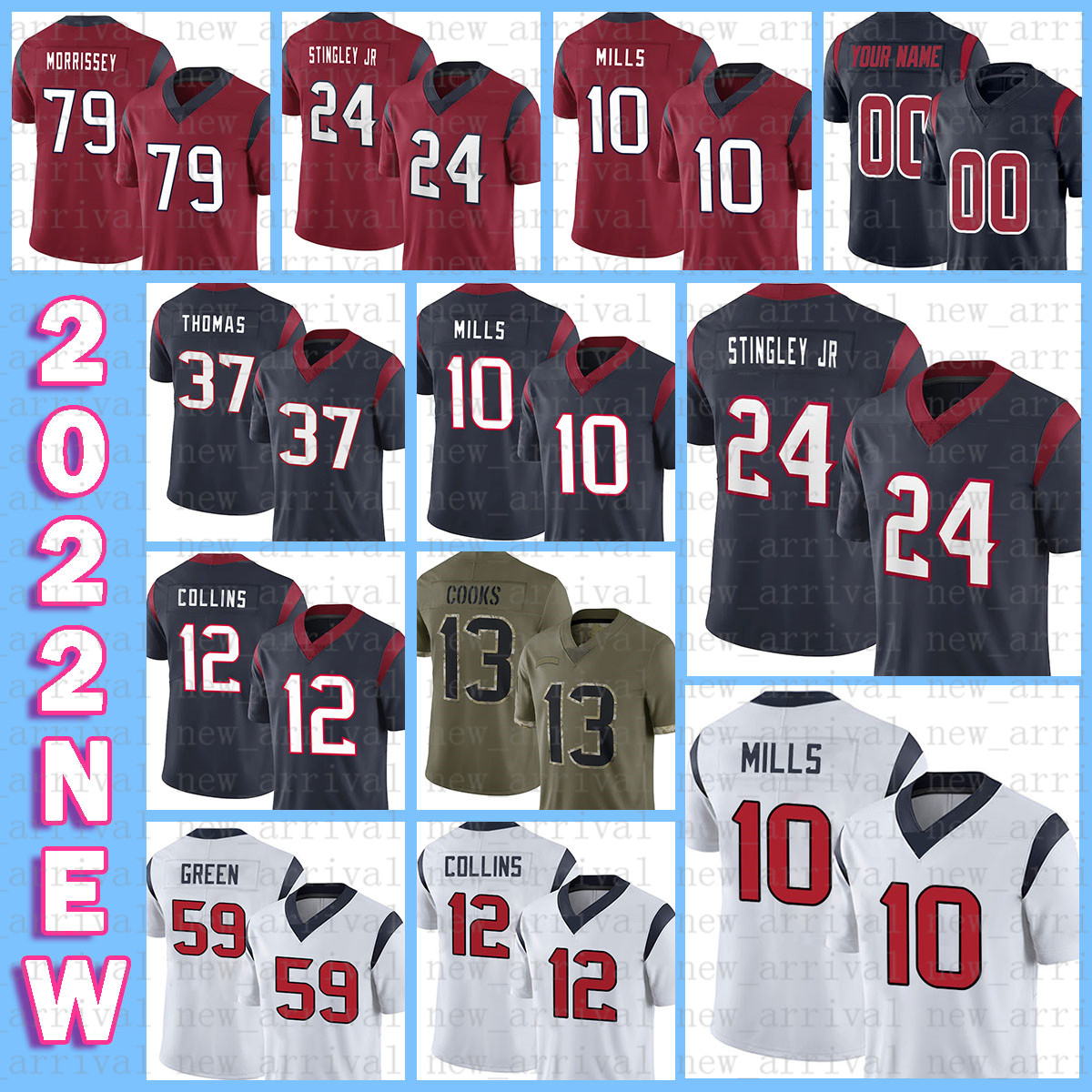 

Derek Stingley Jr. Football Jersey Davis Mills Mario Addison Houston Texans Kendall Sheffield Isaac Yiadom Brandin Cooks Andy Janovich Tavierre Thomas Nico Collins, Mens-dzr