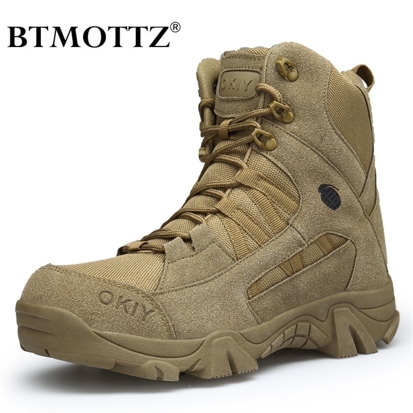 

Boots Winter Mens Military Outdoor Leather Hiking Army Special Force Desert Tactical Combat Ankle Work Shoes 220930, Brown