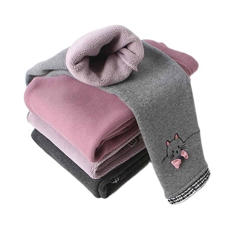 

Trousers Girls Winter Warm Pants Children Plus Velvet Thickening Outwear Pants Cotton Bow Kids Fleece Trousers Baby Girls skinny Trousers 2201006, Thin black