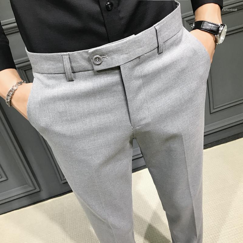 

Men's Suits 2022 Men's Business Casual Trousers Korean Version Of Slim Long Pants Youth Fashion, Black