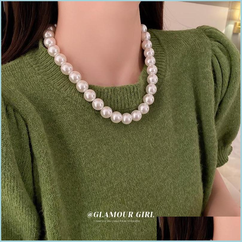 

Chokers Choker Vintage Large Pearl Necklace Fashion Clavicle Chain Simple And Versatile Drop Delivery 2021 Jewelry Necklaces Mjfashion Dhmjk