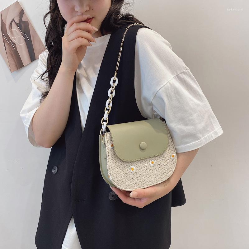 

Evening Bags 2022 Trendy Summer Western-style Braided Small Fresh Large-capacity Chain One-shoulder Messenger, Black2