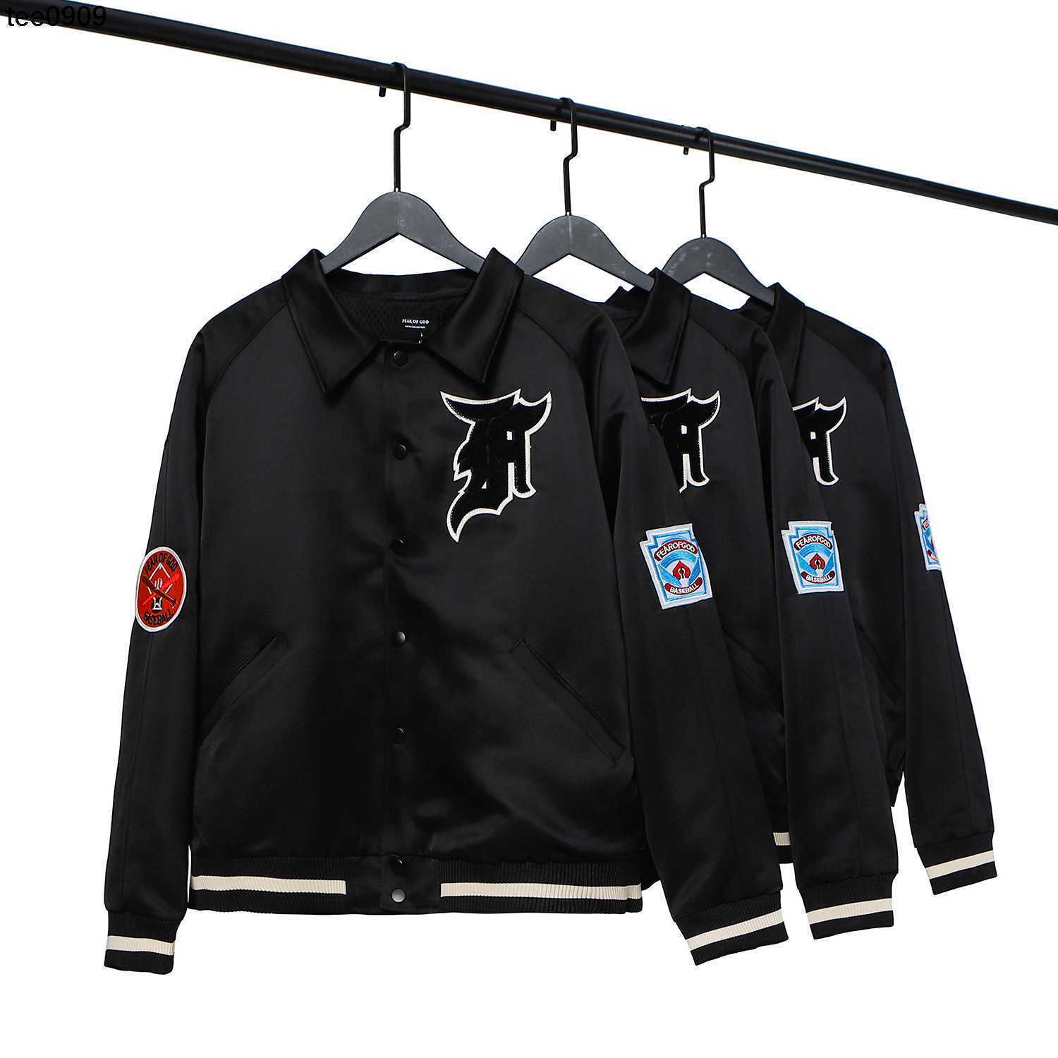 

2021 autumn winter new essential season 5 BASEBALL icon badge flight coach Personalized jacket, Black