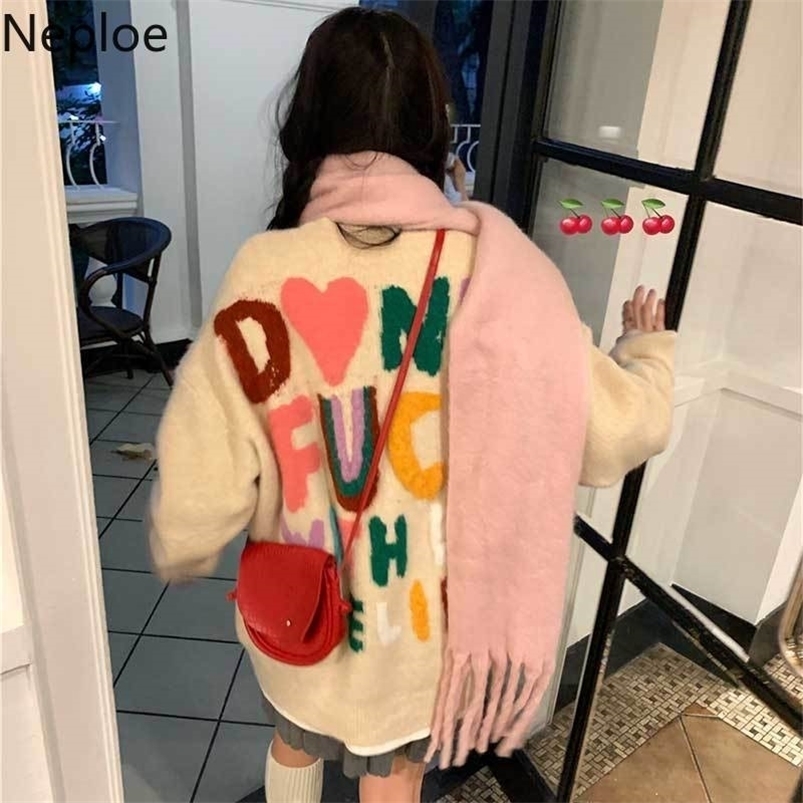 

Women' Sweaters Neploe Sweater Women Fashion Letter Print Knitwear Jumper Thicked Casual Oversized Rops Mujer Korean Fashion Y2k Knit Pullovers 221006, Black