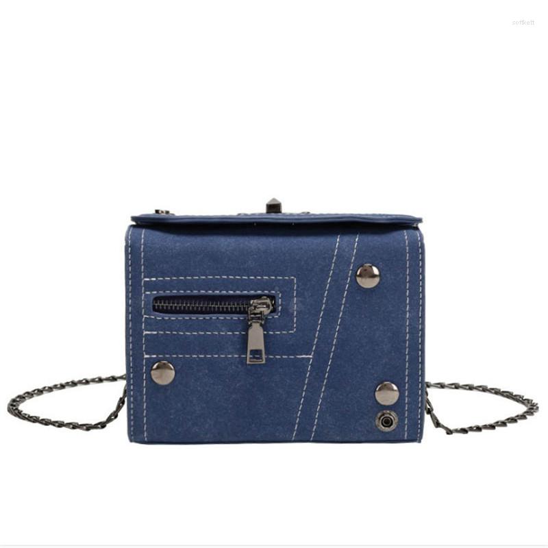 

Evening Bags 2022 Korean Version Of The Tide Autumn And Winter Fashion Simple Frosted Box Bag Single Shoulder Oblique Span Chain Small, Black