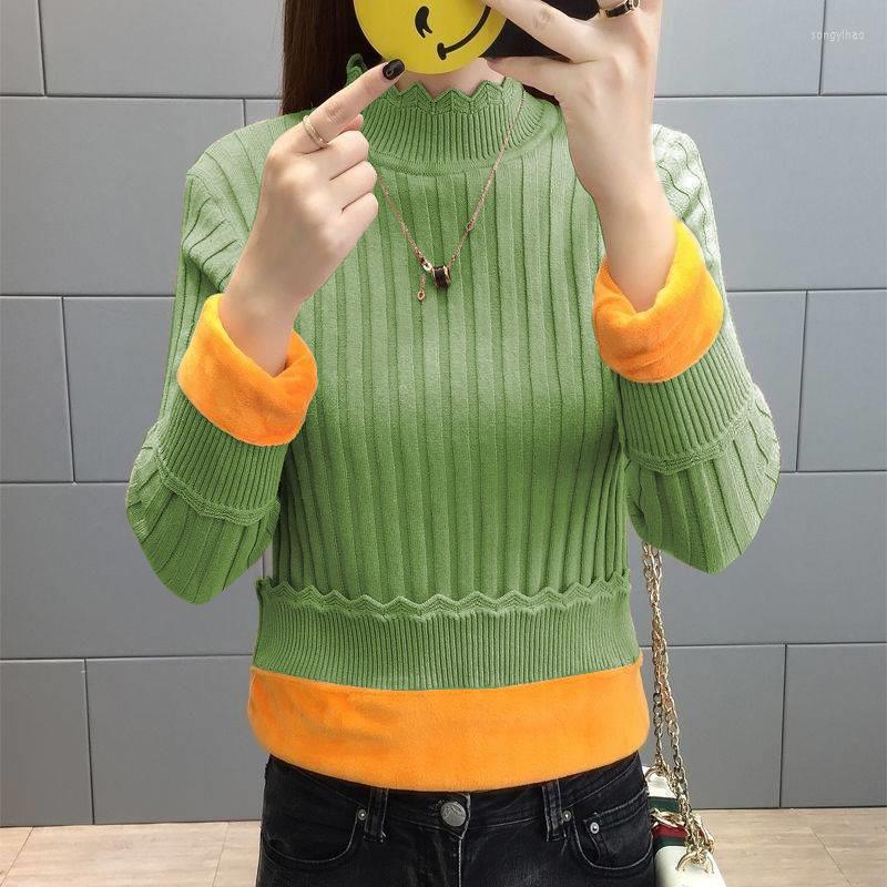 

Women's Sweaters Woman Pullover Autumn And Winter Sweater Women's Clothing Knitwear Slim Fit High Collar Short Section Femme Chandails, White