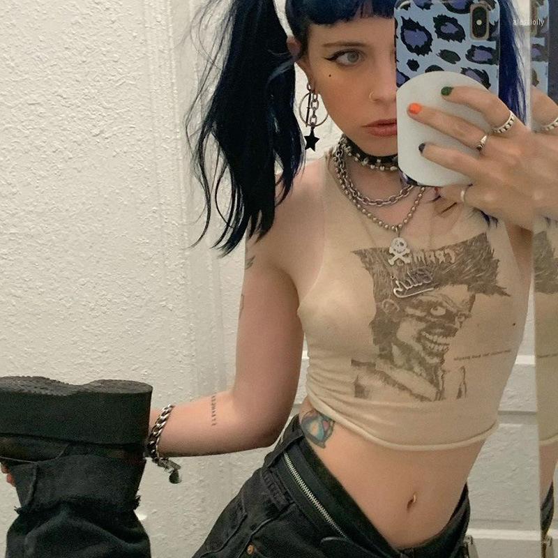 

Women' Tanks Cartoon Avatar Print Sleeveless O Neck Tank Top, Apricot