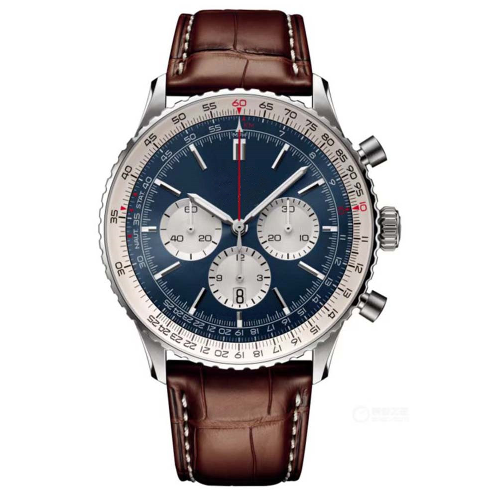 

2022 New Men's Watch Automatic Machinery 46mm Large Dial Leather Band Wrist Watch Super Bright Montreux Luxury Quartz Relojes hombre, 10