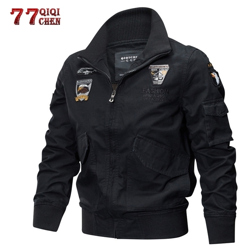 

Mens Jackets Tactics Jacket Men Autumn Spring Bomber Cotton Coat Plus Size Embroidery Airplane Pilot Cargo Jackets Male Jaqueta Masculina 221006, Burgundy