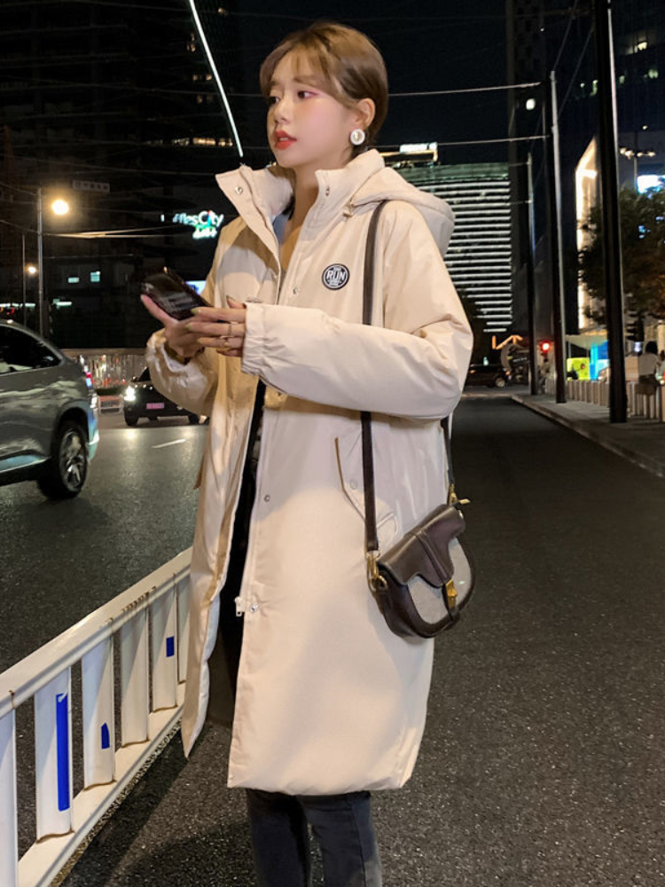 

Women's Down Parkas Oversized Long Puffer Jacket Women Winter Warm Thick Parkas Mujer Female Solid Zipper Hooded Casual Loose Padded Coat Outerwear 220930, Black