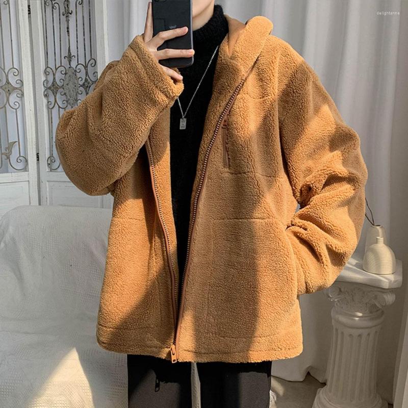 

Men's Down Hooded Mid-Length Zipper Plain Men's Jacket Solid Color Casual Simple Style Male Coat Loose High Street Fashion, Black