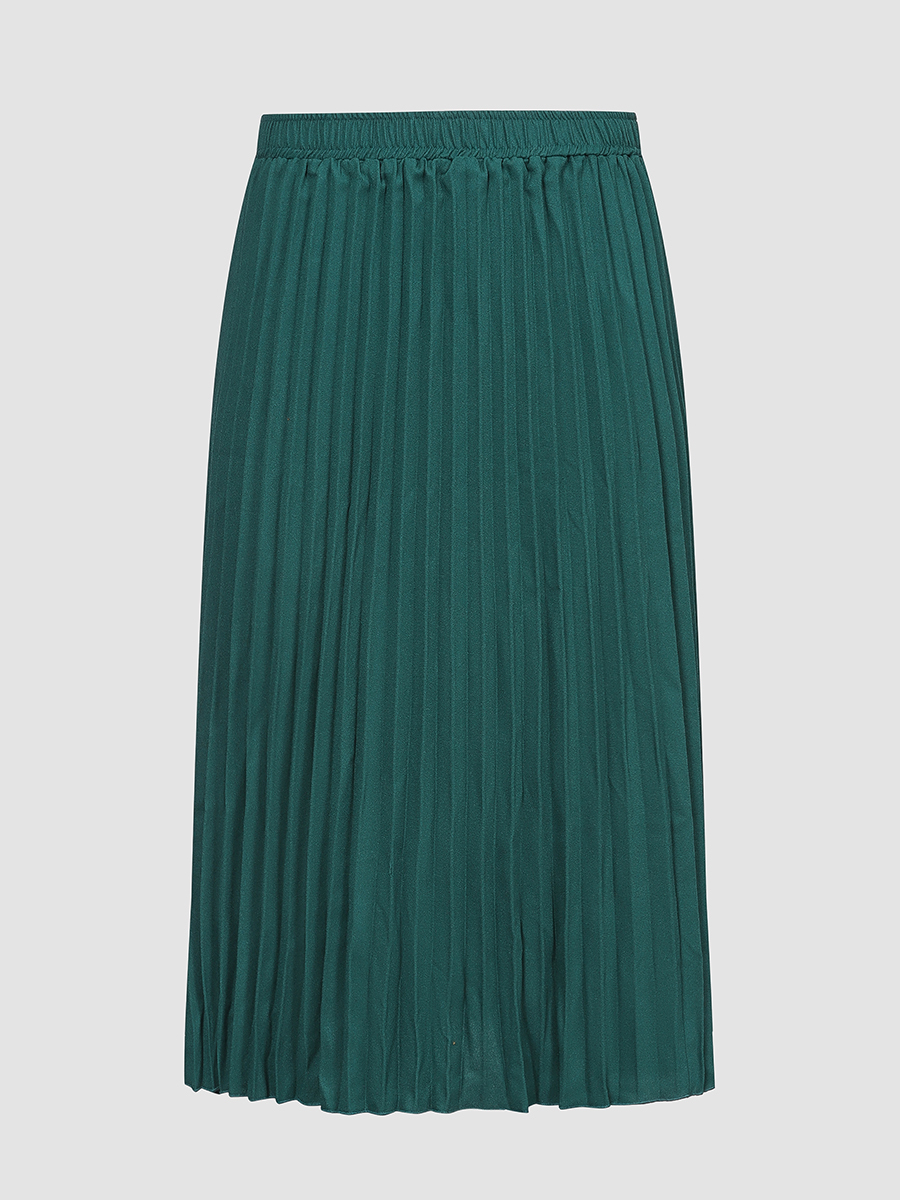 

Plus size Dresses Finjani High Waist Solid Pleated Skirt Plus Size Spring Summer Women Elastic Waist Casual Midi Skirts 221006, 0483