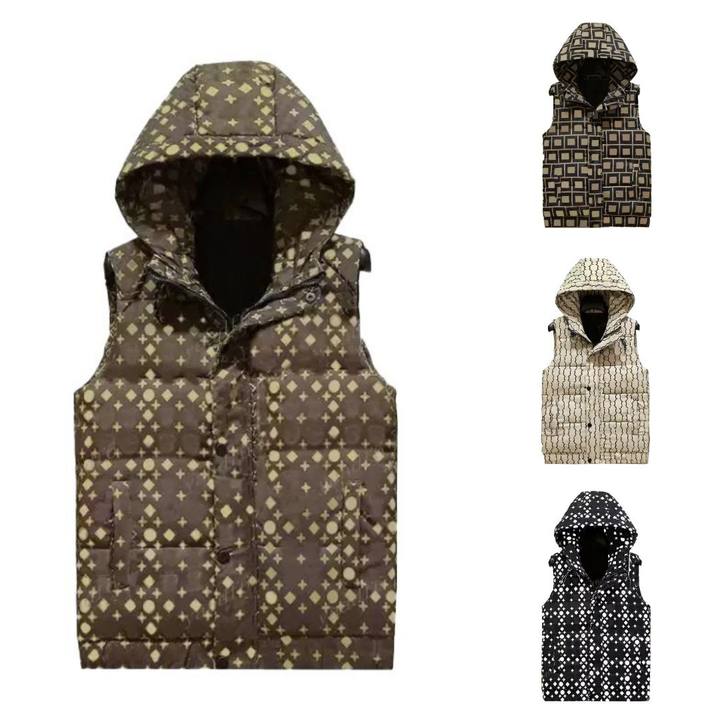 

Designer Mens Down Vest Guccie Autumn Winter Fashion Printed Letters Loose Casual Hooded Guccy Thick Sleev less Coat New Warm Outer Vests M-XXXXL