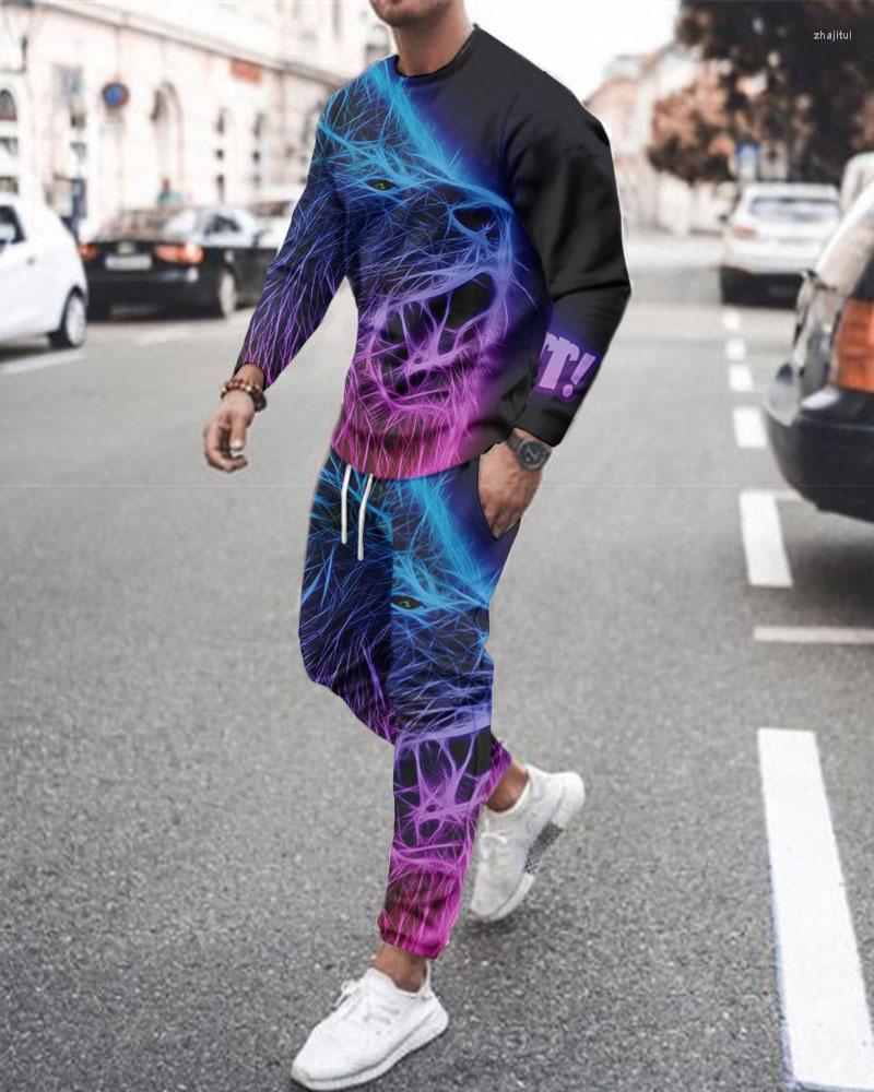 

Men' Tracksuits Men' Funny Animal T Shirt 3d Printing Long Sleeve T-shirt Set Suit Oversize Tees Women' Sportswear Male, Tc1094