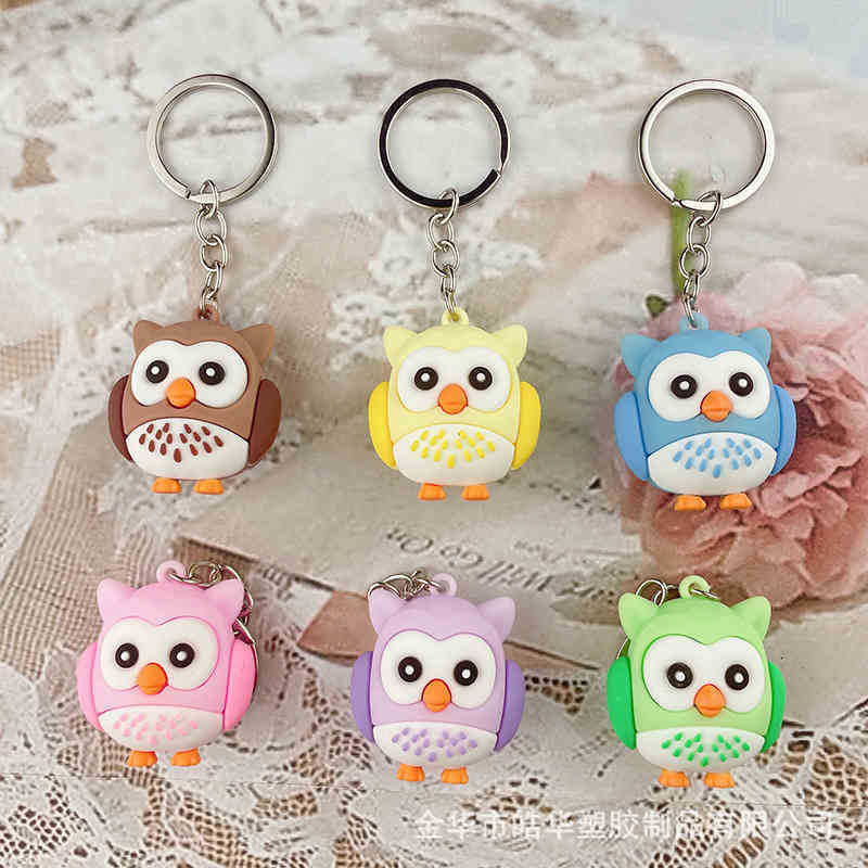 

Keychains Cartoon owl key chain pendant animal bird craft car DIY doll small jewelry
