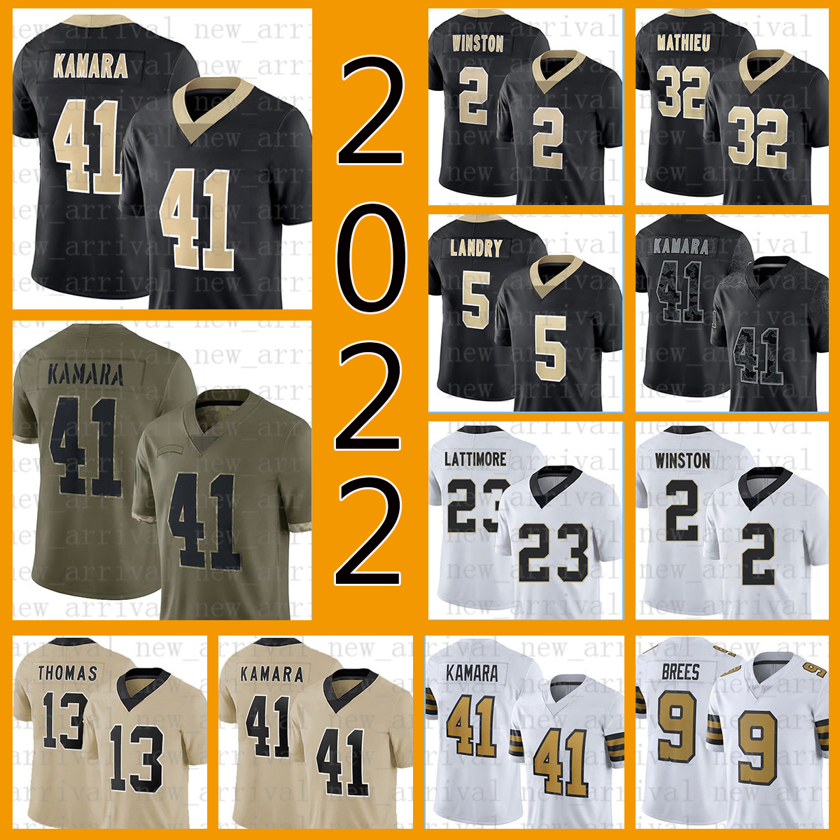 

Taysom Hill Football Jersey Alvin Kamara Tyrann Mathieu Jameis Winston Jarvis Landry Demario Davis Payton Turner Cesar Ruiz Pete Werner Drew Brees Ian Book Callaway, 2022 youth(size:s-xl)-st