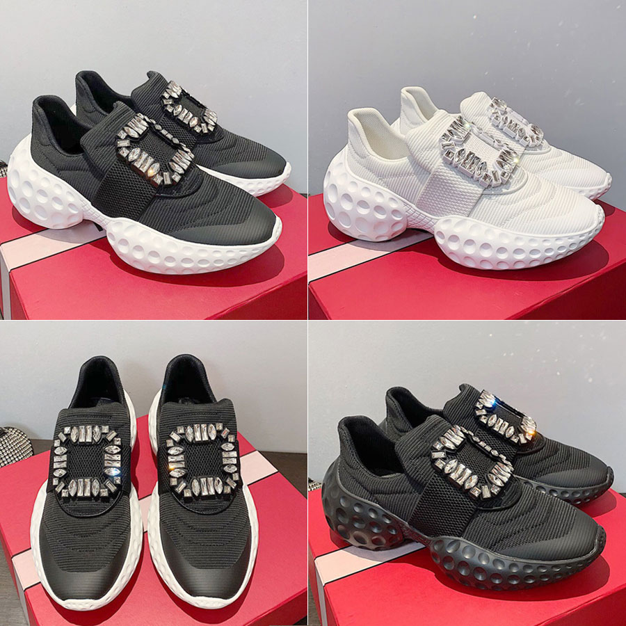 

Casual Shoes Women's Designer Viv' Sneakers Fashion Outdoor Running Heightening Simple Breathable Comfortable Thick Bottom Rhinestone Black White Anti-slip Canvas