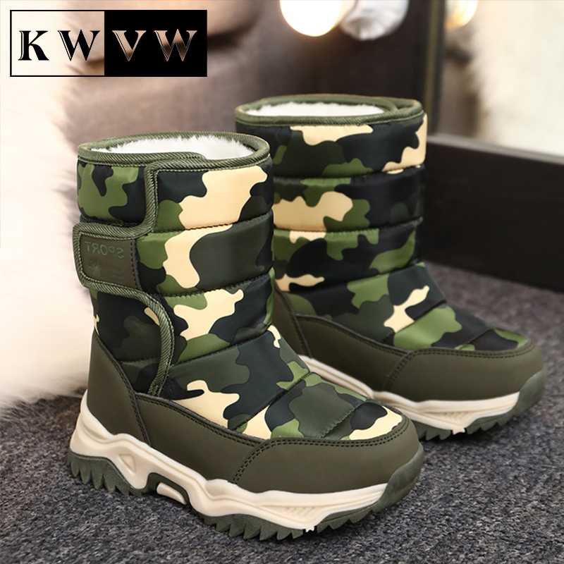 

Boots Kids Boots Winter Plus Velvet Warm Boy Snow Booties Cotton Lining Water Proof Children Leather Shoes Outdoor Activity Supplies 221006