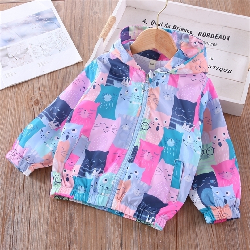 

Jackets Spring And Autumn Fashion Jackets For Boys And Girls Cartoon Doodle Print Little Mouse Graffiti Long Sleeve Coat 2201006, Pink 806060-2