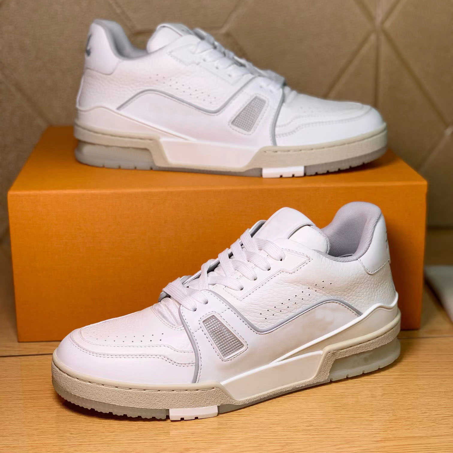 

2022 High-end casual sports cowhide small white shoes low top versatile flat basketball shoes good quality with box, 11