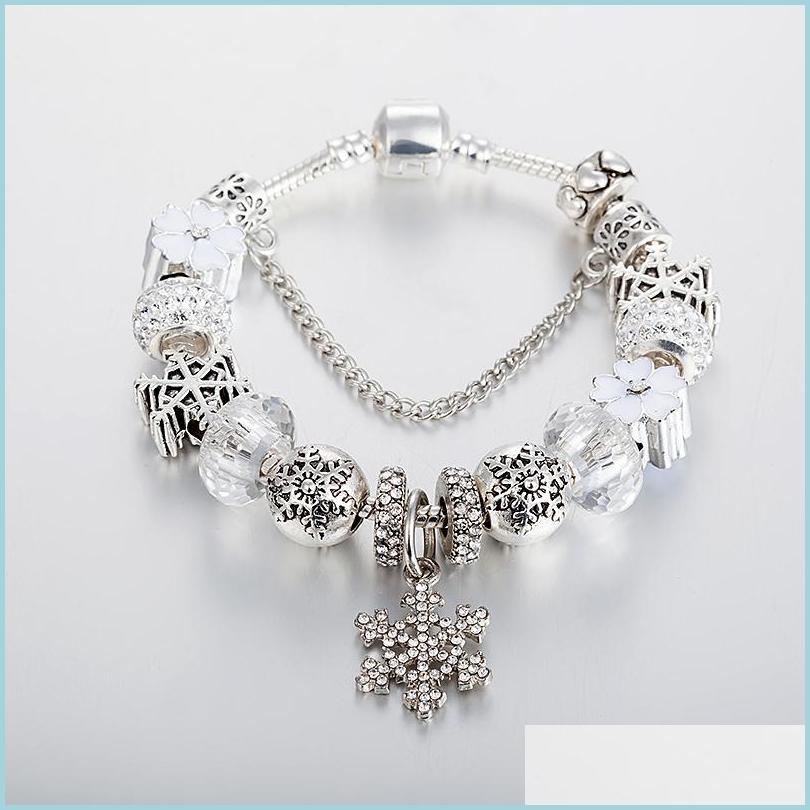 

Charm Bracelets Charm Bracelets 2022 Arrival Drop Sier Color Chain Charms Rhinestone Pendant Bracelet For Women Gifts B17129Charm Del Dhxmm