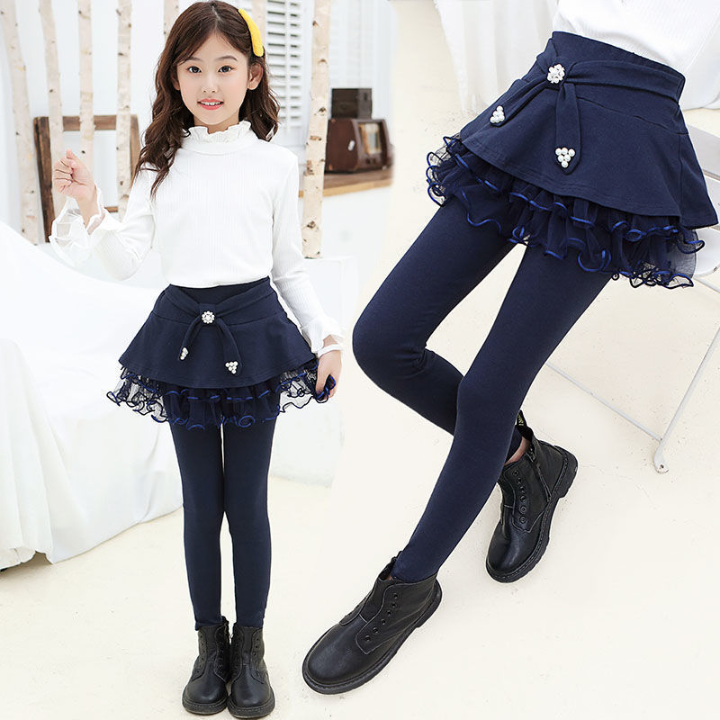 

Leggings Tights 3 14Y Girls Pants Legging Children Skirt Kids Long Trousers Teenagers Outwear Clothes Spring autumn Tight 221006, Black