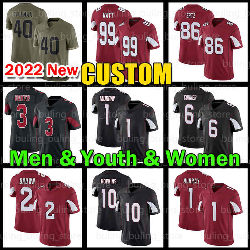

J.J. Watt Jersey Kyler Murray Football DeAndre Hopkins Pat Tillman Arizonas Cardinal Isaiah Simmons 7 Byron Murphy Jr. Marquise Brown Budda Baker Zach Ertz James Conner, Custom women jersey(h q)