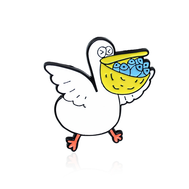 

Cartoon Big Mouse Pelican Brooches for Women Creative Animal Badge Personality Clothes Accessories Lapel Pins