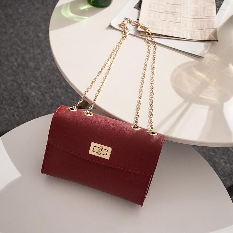 

Evening Bags Fashion Simple Small Square Shoulder Bag Women's Designer Handbag High-Quality PU Leather Chain Mobile Phone Messenger, Black