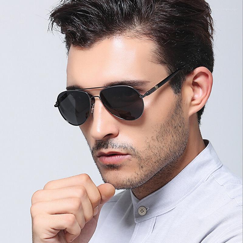 

Sunglasses Aviation Metail Frame Quality Oversized Spring Leg Alloy Men Polarized Brand Design Male Sun Glasses Driving