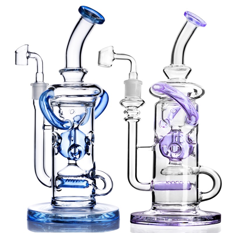 

Glass Bongs Oil rig Hookahs Birdcage Inter tall Pipes Simple Pink Thick Recycle Smoking Dab Rig burner pipe 14mm banger