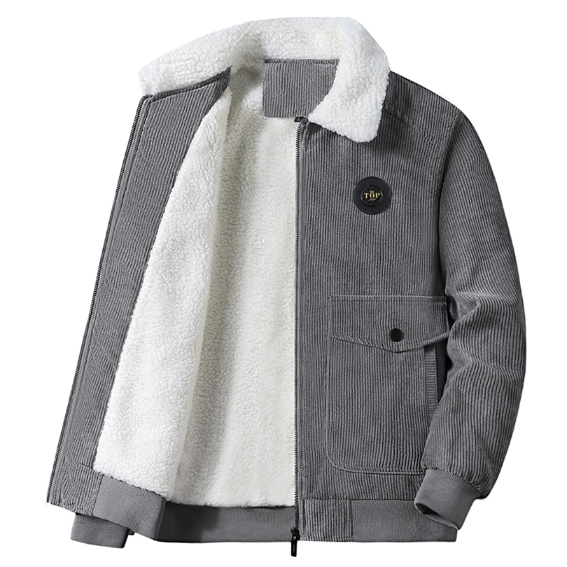 

Mens Jackets male Autumn Winter Thick Warm Military Jacket Men Casual Fur Collar Velvet Parkas Coats Outwear Bomber Pilot Fleece Jacket 221006, Gray