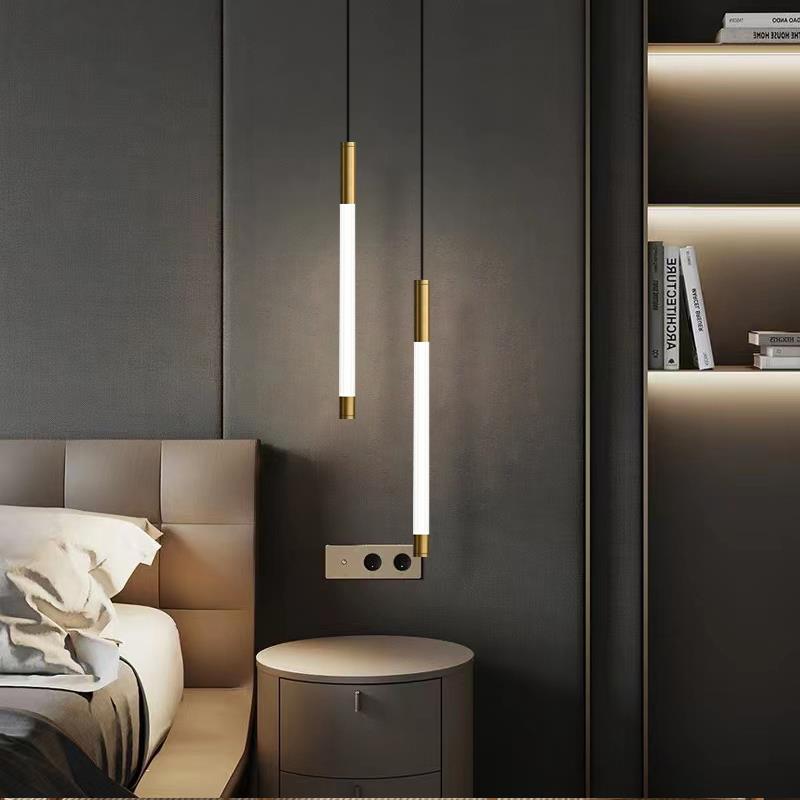 Applique murale LED décor à la maison barre d'or corps lueur salle à manger cuisine chambre simple double lampes suspendues lampes murales de che