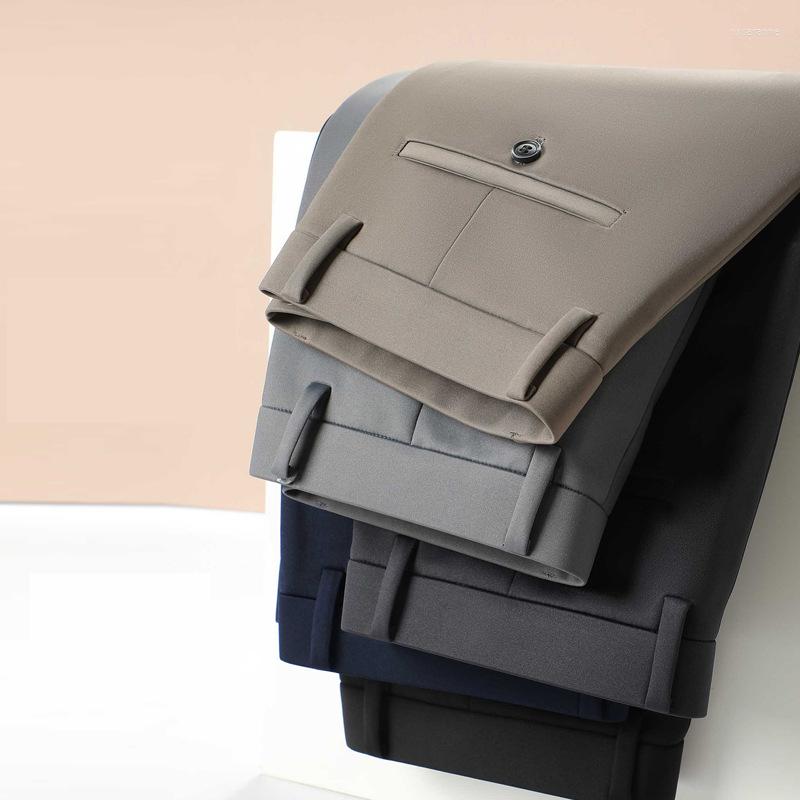 

Men's Suits 2022 Autumn And Winter Business Casual Stretch Men's Trousers Slim Thickened Nylon Smooth Long Pants, A6523 autumn grey