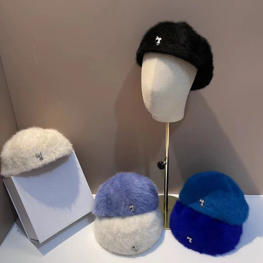 

New Warm Back Cap Fashion Minimalist Soft Glutinous Fur Peaked Cap All-Matching Couple Style Winter, As pic