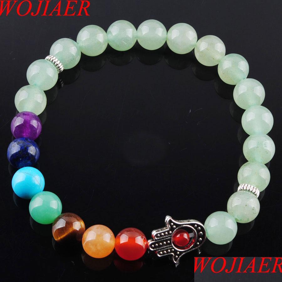 

Beaded Strands 8Mm Natural Aventurine Stone Round Beads Palm Strands Bracelets 7 Chakra Healing Mala Meditation Women Jew Bdejewelry Dhkuc