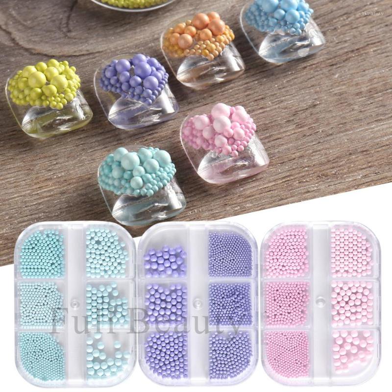 

Nail Art Decorations 6 Grids Macaron Steel Beads For Nails Decoration Studs Mini Caviar Balls 1-3mm Mixed Acrylic Charms DIY Accessories