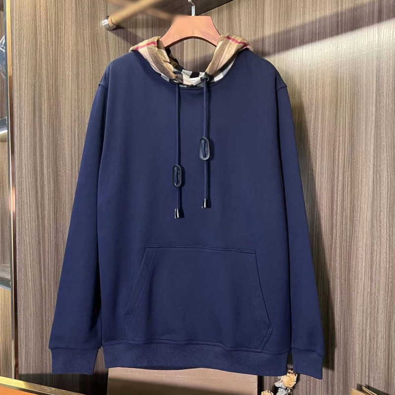 

Bby hoody designer hoodie mens pullover coat Burb hooded sweater Classic Plaid Stitching Loose Os Men Women Hoodies Fashion Cotton Jacket, No.brown