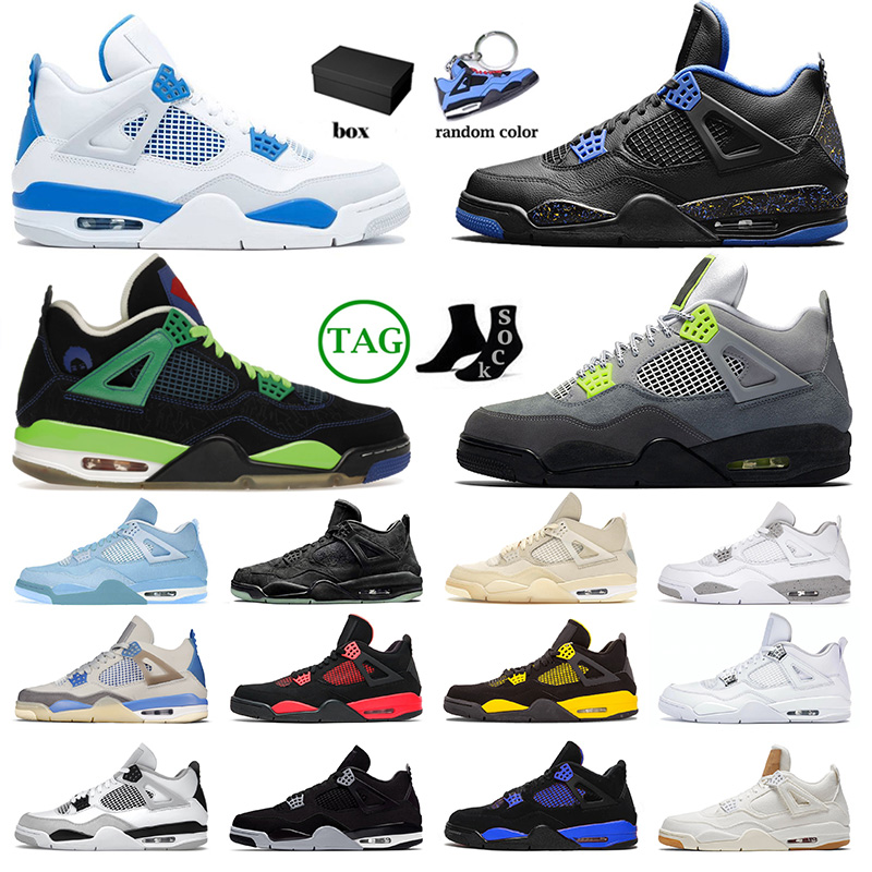 

4s Basketball Shoes Sneakers Jumpman 4 Men Women sports Doernbecher Military Blue Designer WINGS Trainers Neon Big Size 13 outdoor Sneakers, 36-47 blue thunder