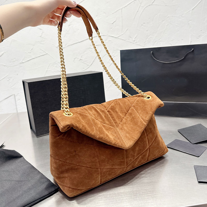 

27cm Loulou Puffer Cloud Bag Women Chain Shoulder Bags Flap Handbags Purse Winter Wallet Fashion Letters Interior Zip Pocket Gold Hardware