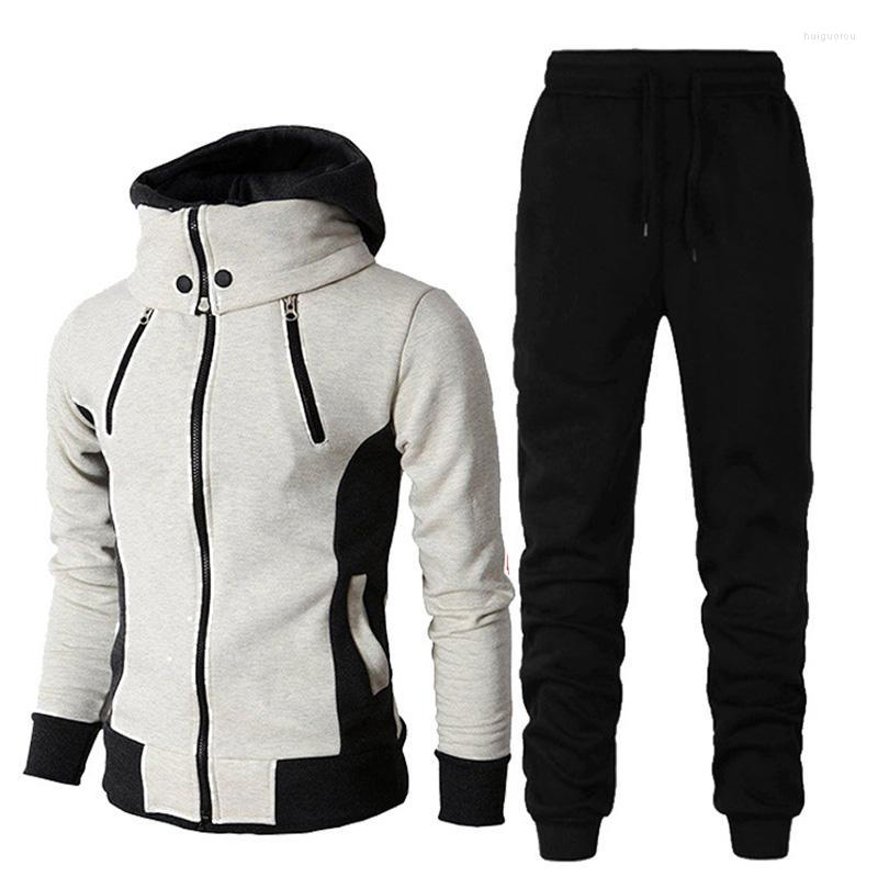

Men' Tracksuits Men' Cotton Fleece Warm Man Thicken Sweat Coat Pants 2022 Autumn Winter Plus Size Loose Male Stand Collar Clothing, Gray