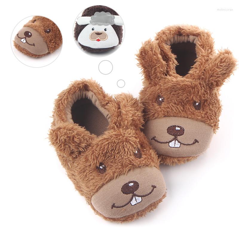 

First Walkers Baby Winter Boots Infant Toddler Cute Cartoon Shoes Boys Girls Super Keep Warm Snowfield Fluff Balls Booties, Coffee