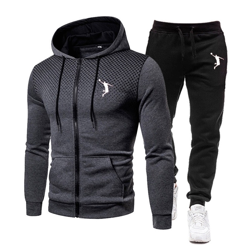 

Men' Tracksuits Autumn And Winter Men'sSweatshirt Sweatpants Suit Printing Men' Zipper Hoodie Fitness Sportswear Suit Hooded Sportswear 221006, White-hyb-gary-bb