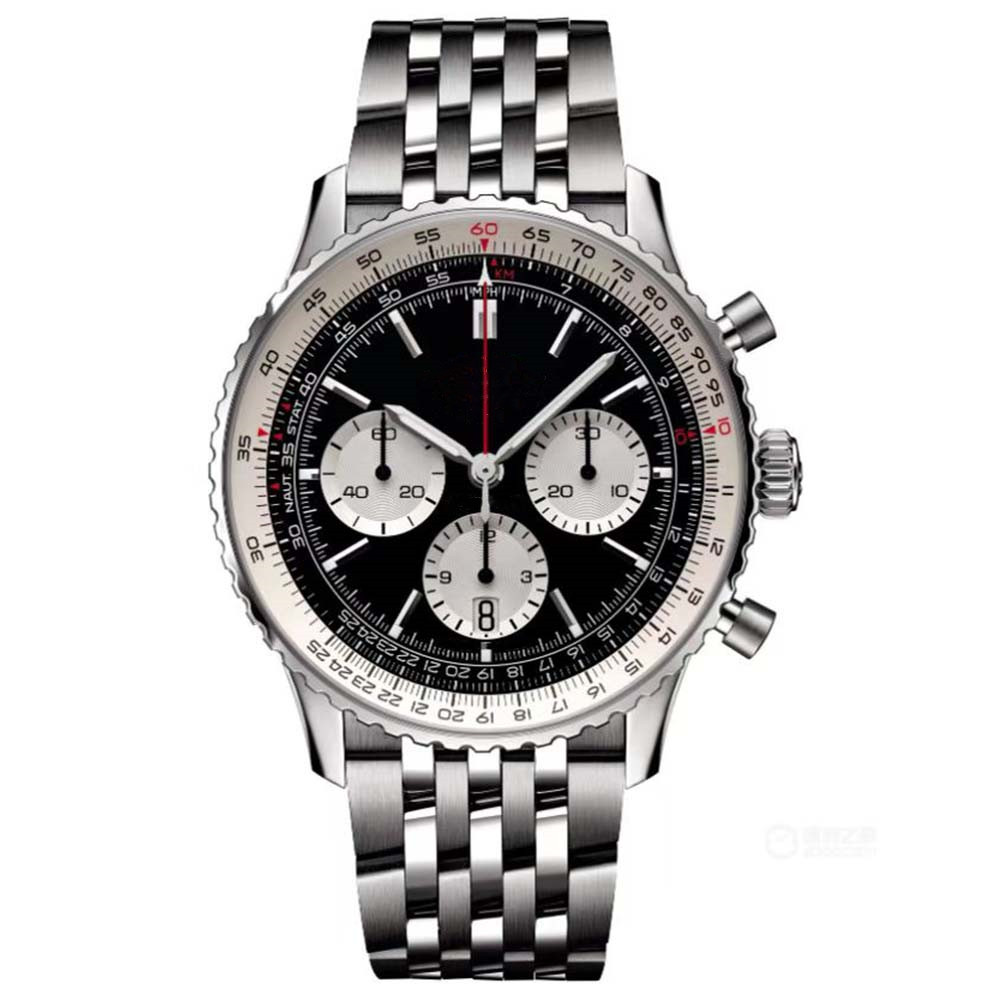 2022 New Men's Watch Automatic Machinery 46mm Large Dial Leather Band Wrist Watch Super Bright Montreux Luxury Quartz Relojes hombre