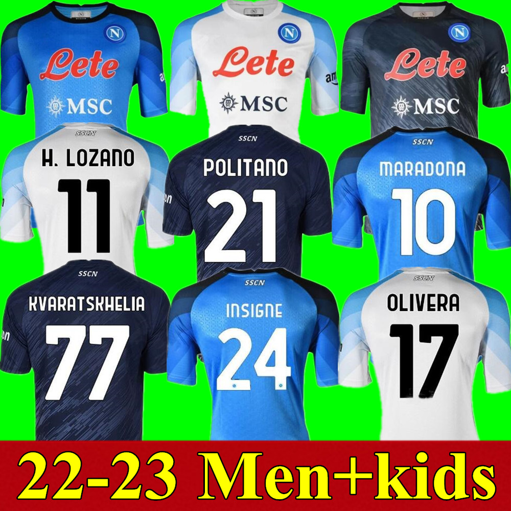 

22 23 Napoli soccer jerseys Naples football shirt 2022 2023 Osimhen KOULIBALY Lozano football shirts INSIGNE Maradona maillot foot MERTENS ANGUISSA Adult kids kit, Kids home