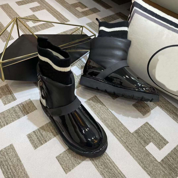 

Winter snow boots Multicolor elastic stripe decoration warm platform outdoor ski shoes fashionable versatile 35-40, Box