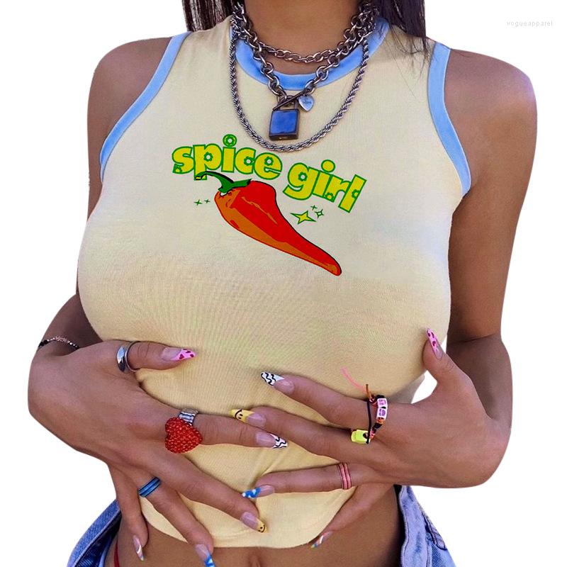 

Women' Tanks Summer Slim Printing O-neck Stitching Side Skinny Top, Khaki