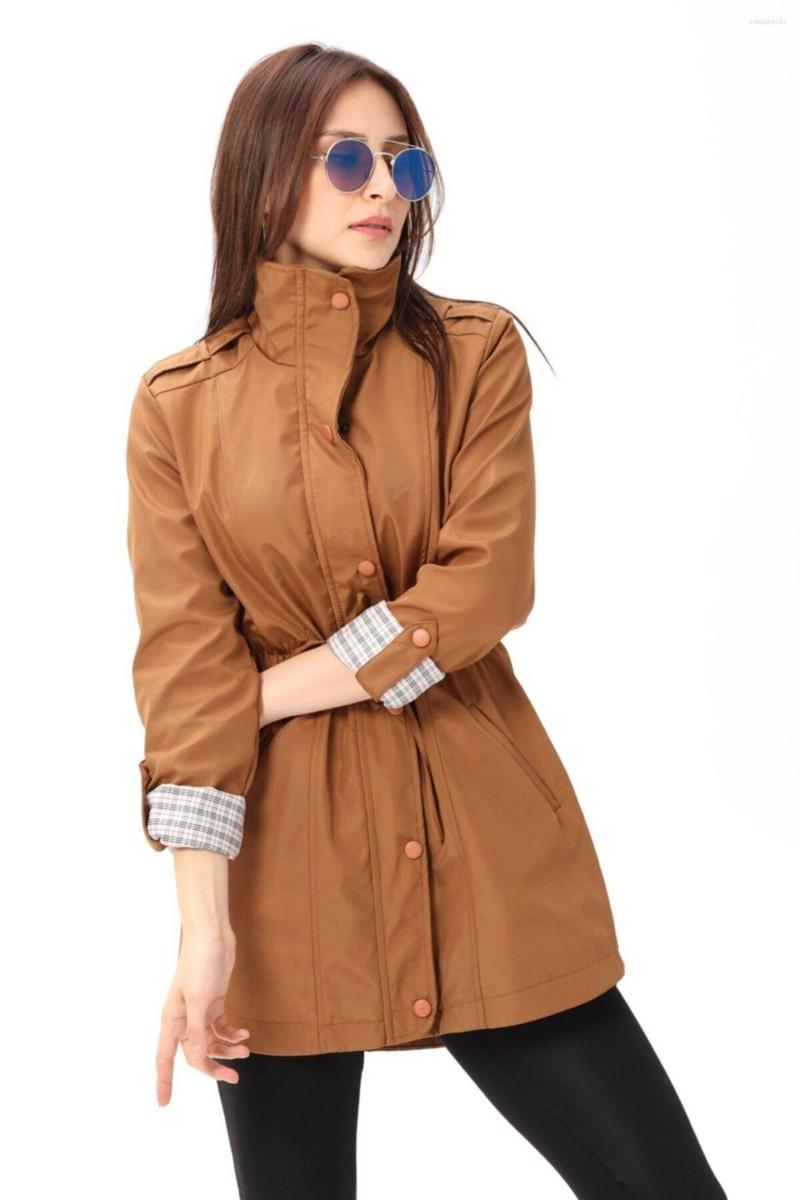 

Women's Trench Coats Coffee Color Women Trenchoat 5669, Brown