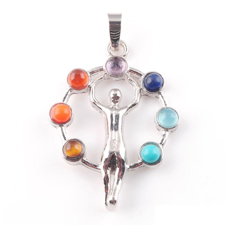 

Pendant Necklaces 7 Chakras Natural Stones God Priest Pendants Health Amet Healing Necklace 18" Length Jewelry Charms Pend Ffshop2001 Dhmtf